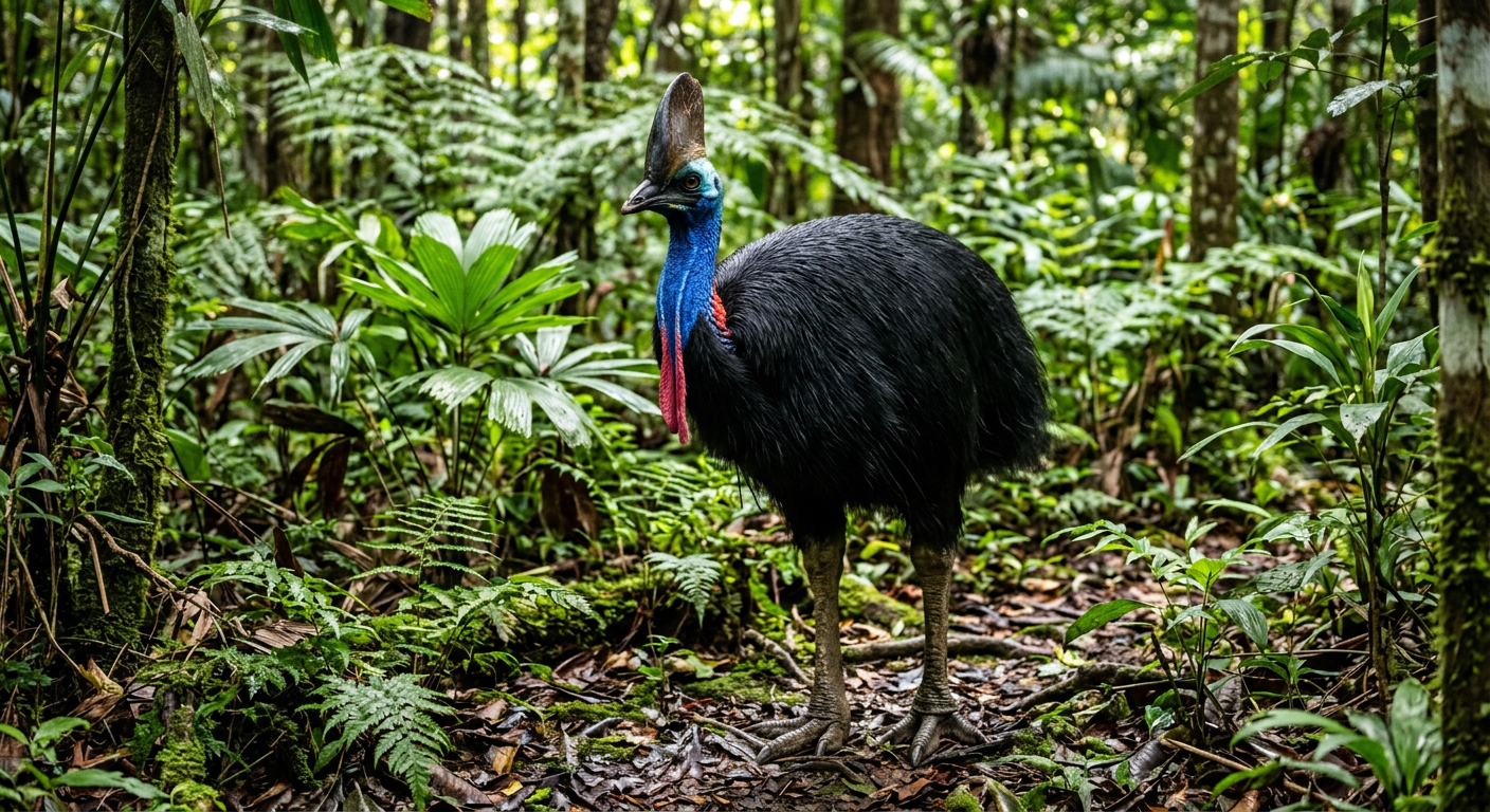 Cassowary (Casuarius casuarius) - identification photo