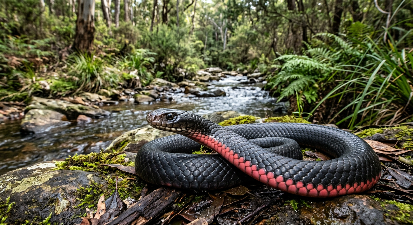 Red-bellied Black Snake (Pseudechis porphyriacus) - identification photo
